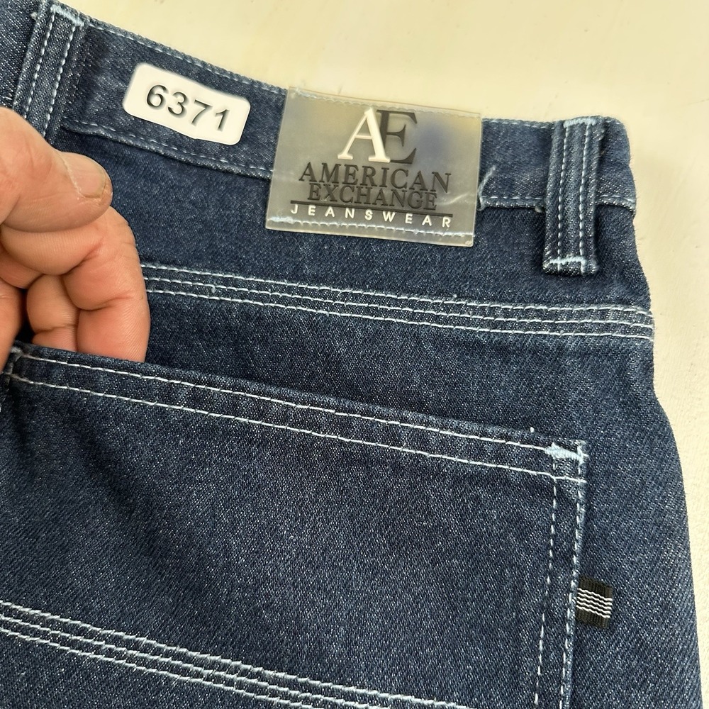 VTG 90s American Exchange Baggy Wide Leg Jeans Men Fits 32x30 Blue Hiphop Skater - Picture 2 of 10